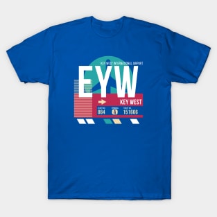 Key West, Florida (EYW) Airport Code Baggage Tag E T-Shirt